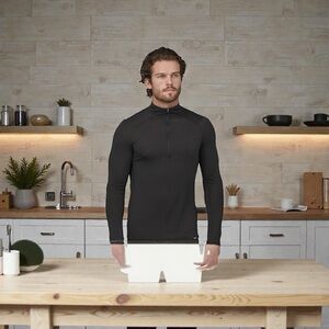 Patagonia Shirt  Adult Black Capilene Midweight 1/4 Zip Thermal Slim Mens M